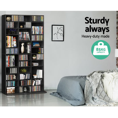 Artiss Bookshelf CD Storage Rack - BERT Black - Cosy Abode