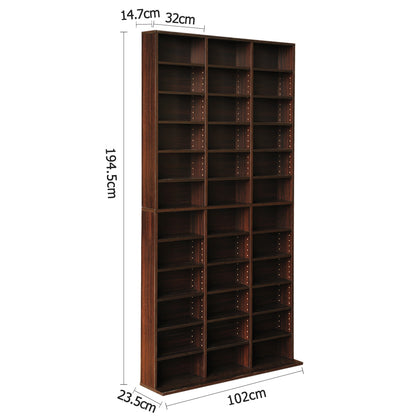 Artiss Bookshelf CD Storage Rack - BERT Brown - Cosy Abode