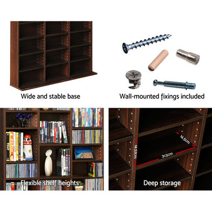 Artiss Bookshelf CD Storage Rack - BERT Brown - Cosy Abode