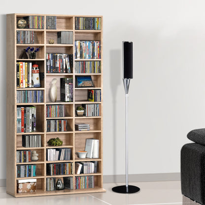 Artiss Bookshelf CD Storage Rack - BERT Oak - Cosy Abode