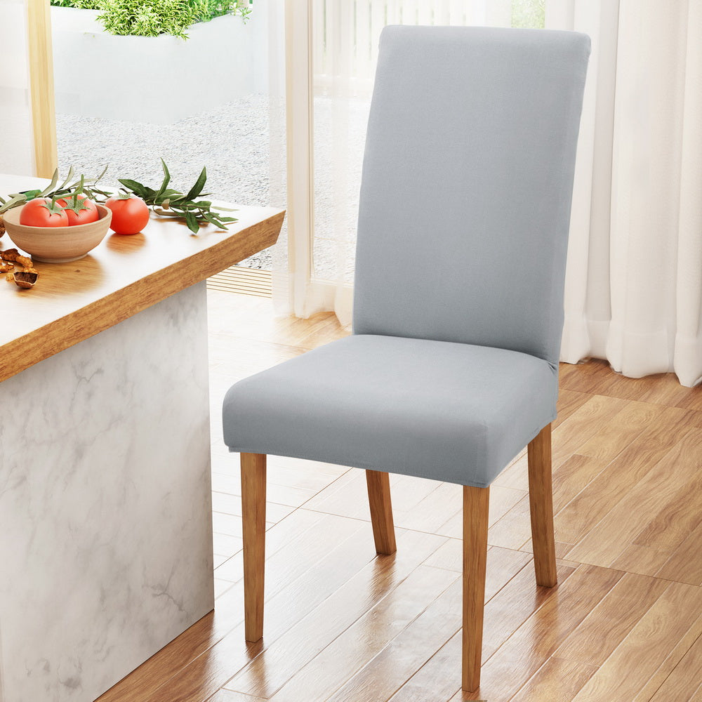Artiss Dining Chair Covers 4x Slipcovers Spandex Stretch Banquet Wedding Grey - Cosy Abode