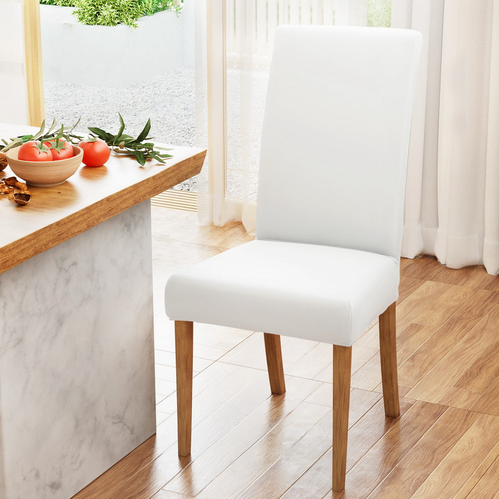 Artiss Dining Chair Covers 4x Slipcovers Spandex Stretch Banquet Wedding White - Cosy Abode