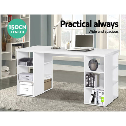 Artiss Computer Desk Bookshelf White 150CM - Cosy Abode