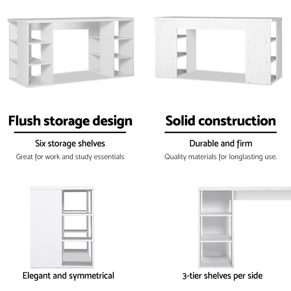 Artiss Computer Desk Bookshelf White 150CM - Cosy Abode