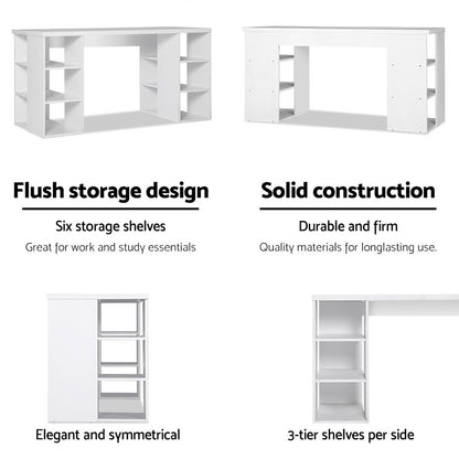 Artiss Computer Desk Bookshelf White 150CM - Cosy Abode