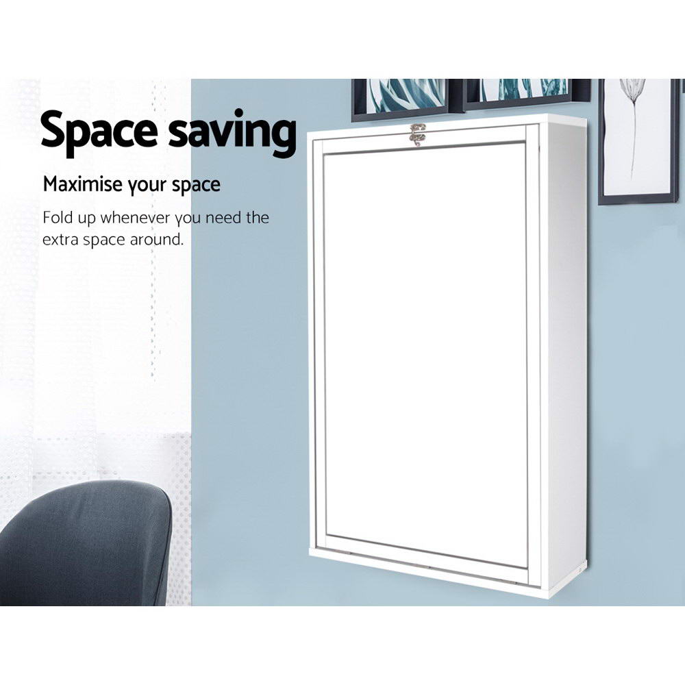 Artiss Space Saving Wall Mount Fold-Out Desk - White - Cosy Abode