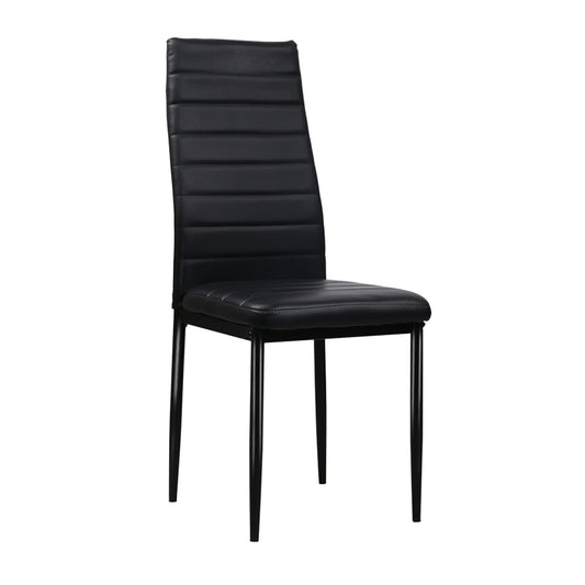 Artiss Dining Chairs Set of 4 Leather Channel Tufted Black - Cosy Abode