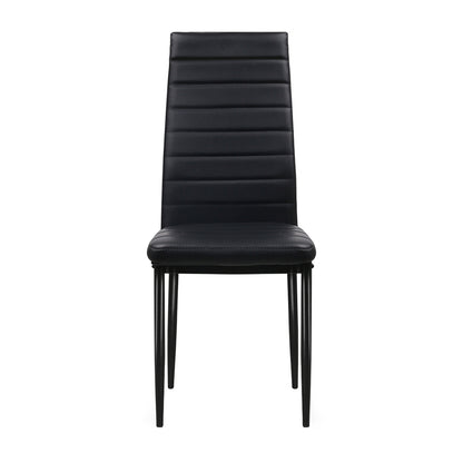 Artiss Dining Chairs Set of 4 Leather Channel Tufted Black - Cosy Abode