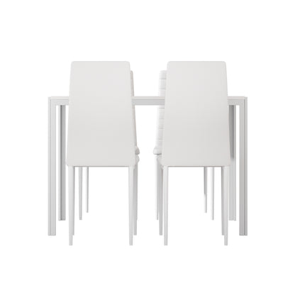 Artiss Dining Chairs and Table Dining Set 4 Chair Set Of 5 White - Cosy Abode