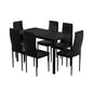 Artiss Dining Chairs and Table Dining Set 6 Chair Set Of 7 Black - Cosy Abode