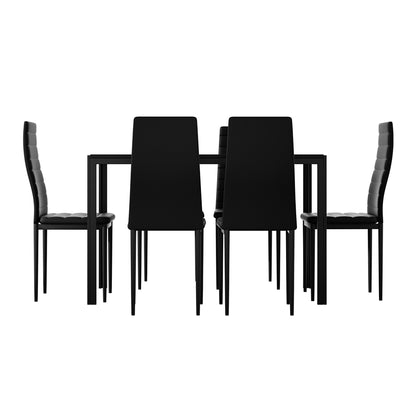 Artiss Dining Chairs and Table Dining Set 6 Chair Set Of 7 Black - Cosy Abode