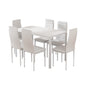 Artiss Dining Chairs and Table Dining Set 6 Chair Set Of 7 White - Cosy Abode