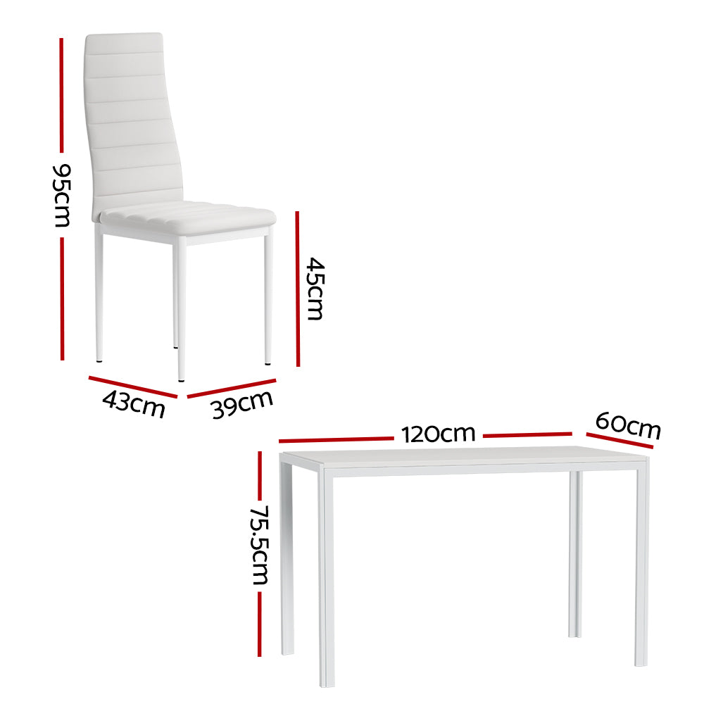 Artiss Dining Chairs and Table Dining Set 6 Chair Set Of 7 White - Cosy Abode