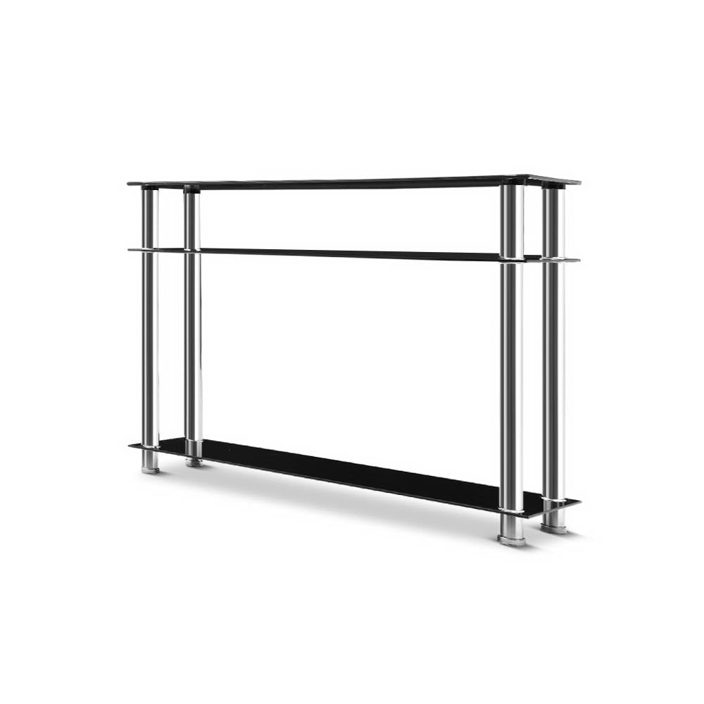 Artiss Console Table Tempered Glass Black - Cosy Abode