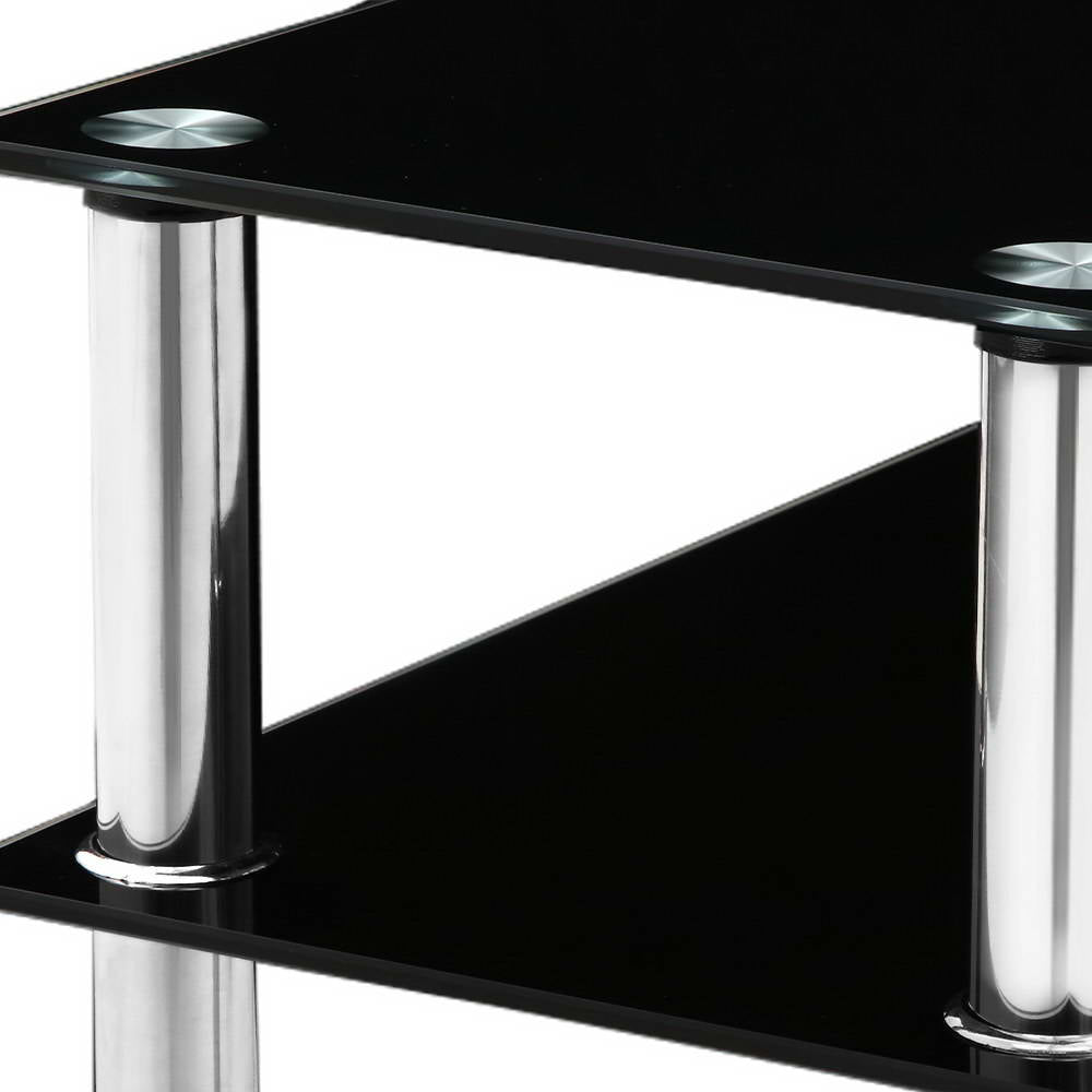 Artiss Console Table Tempered Glass Black - Cosy Abode