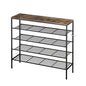 Artiss Shoe Rack 25 Pairs 5-tier Shoe Storage Organiser Shelf Metal frame Walnut - Cosy Abode