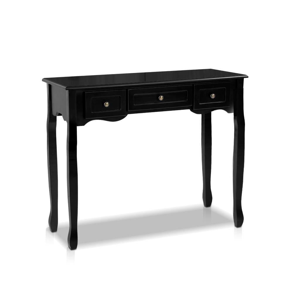 Artiss Console Table 3 Drawers Black Hamptons - Cosy Abode