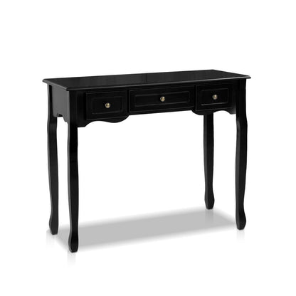 Artiss Console Table 3 Drawers Black Hamptons - Cosy Abode