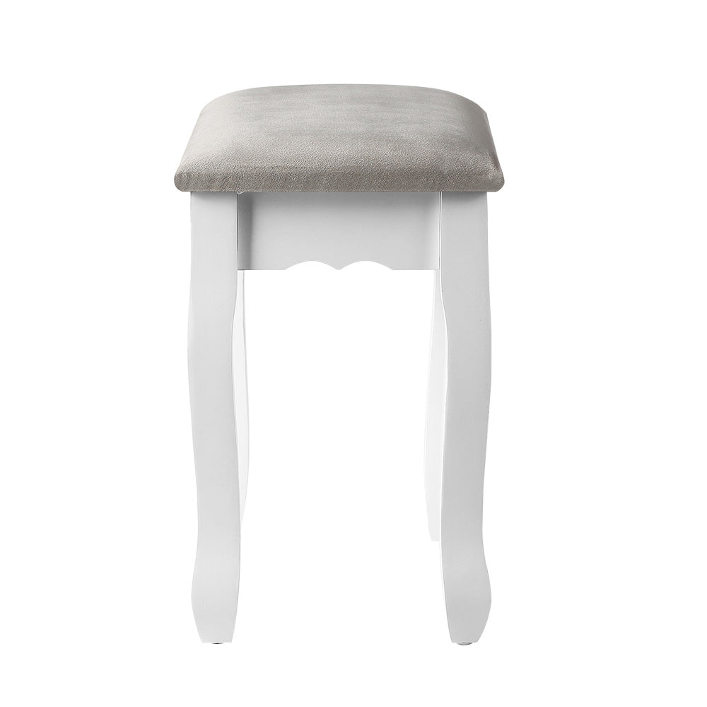Artiss Dressing Table Stool Velvet Grey - Cosy Abode