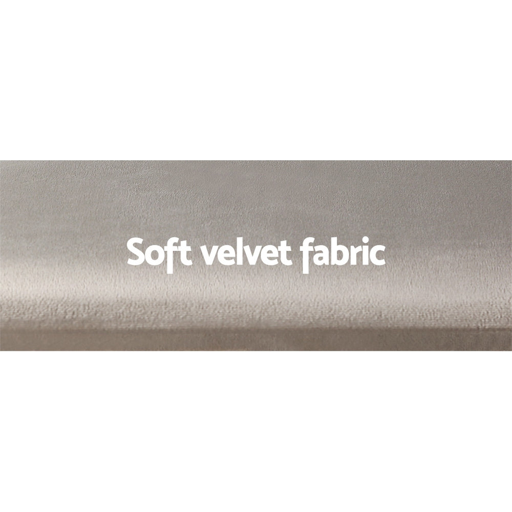 Artiss Dressing Table Stool Velvet Grey - Cosy Abode