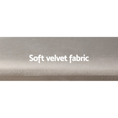 Artiss Dressing Table Stool Velvet Grey - Cosy Abode