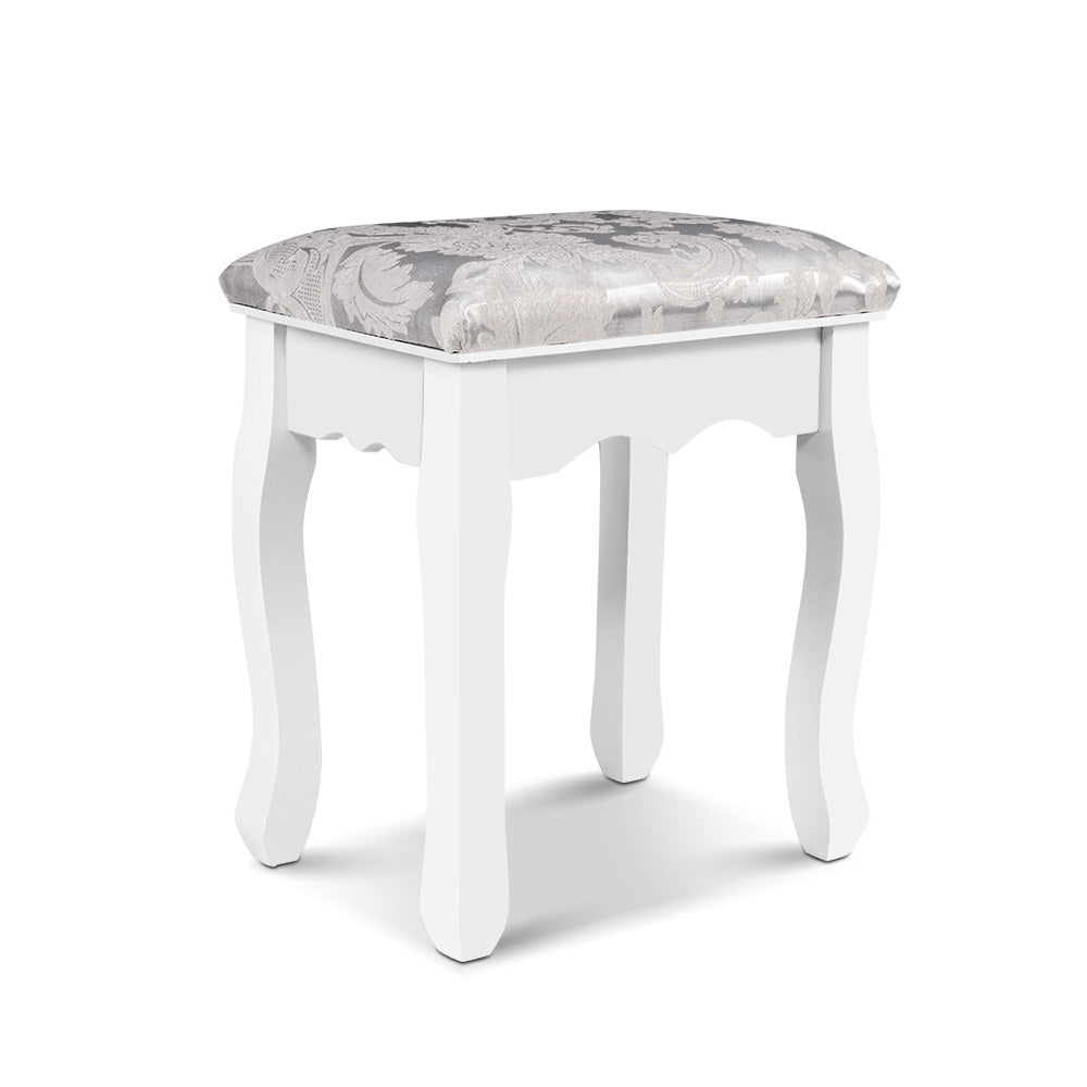 Artiss Dressing Table Stool Velvet White - Cosy Abode