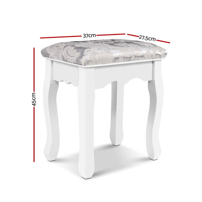 Artiss Dressing Table Stool Velvet White - Cosy Abode