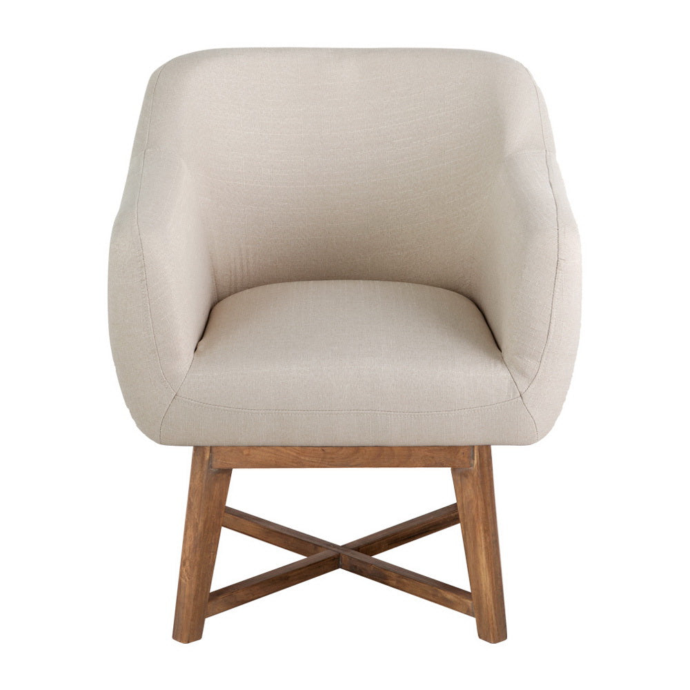 Artiss Fabric Tub Lounge Armchair - Beige - Cosy Abode