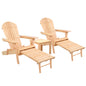 Gardeon 3PC Adirondack Outdoor Wooden Sun Lounge Set with Table - Natural Wood - Cosy Abode