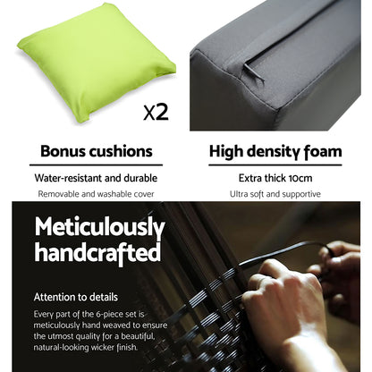 Gardeon 7-Piece Outdoor Sofa Set Wicker Couch Lounge Setting Seat Cover - Cosy Abode