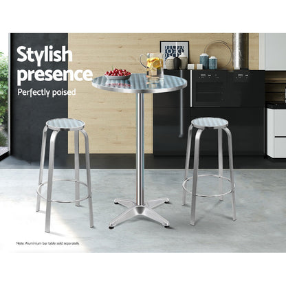 Gardeon 2-Piece Outdoor Bar Stools Patio Indoor Bistro Aluminum Chairs - Cosy Abode