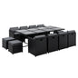 Gardeon Outdoor Dining Set 13 Piece Wicker Table Chairs Setting Black - Cosy Abode