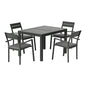 Gardeon Outdoor Dining Set 5 Piece Aluminum Extendable Table Setting Black - Cosy Abode