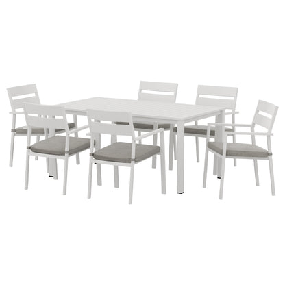 Gardeon Outdoor Dining Set 7 Piece Aluminum Table Chairs Setting White - Cosy Abode
