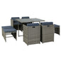 Gardeon Outdoor Dining Set 9 Piece Wicker Table Chairs Setting Grey - Cosy Abode