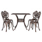 Gardeon Outdoor Dining Set 5 Piece Chairs Table Cast Aluminum Patio Brown - Cosy Abode