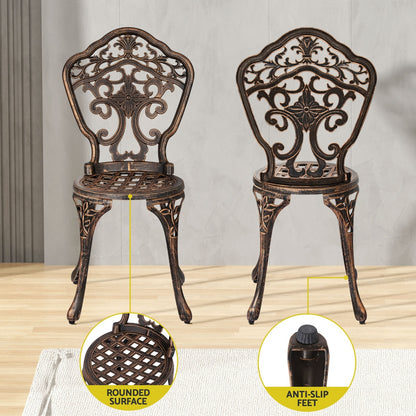 Gardeon Outdoor Dining Set 5 Piece Chairs Table Cast Aluminum Patio Brown - Cosy Abode