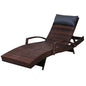 Gardeon Sun Lounge Wicker Lounger Outdoor Furniture Beach Chair Armrest Adjustable Brown - Cosy Abode