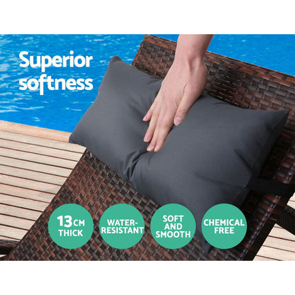 Gardeon 2x Sun Lounge Wicker Lounger Outdoor Furniture Beach Chair Armrest Adjustable Brown - Cosy Abode
