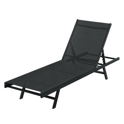 Gardeon Sun Lounge Outdoor Lounger Steel Beach Chair Patio Furniture Black - Cosy Abode