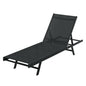 Gardeon Sun Lounge Outdoor Lounger Steel Beach Chair Patio Furniture Black - Cosy Abode