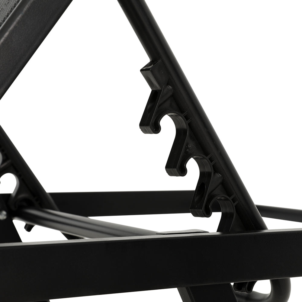 Gardeon Sun Lounge Outdoor Lounger Steel Beach Chair Patio Furniture Black - Cosy Abode