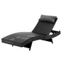 Gardeon Sun Lounge Wicker Lounger Outdoor Furniture Beach Chair Garden Adjustable Black - Cosy Abode