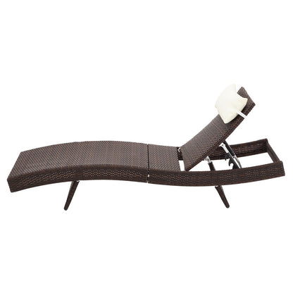 Gardeon Sun Lounge Wicker Lounger Outdoor Furniture Beach Chair Garden Adjustable Brown - Cosy Abode