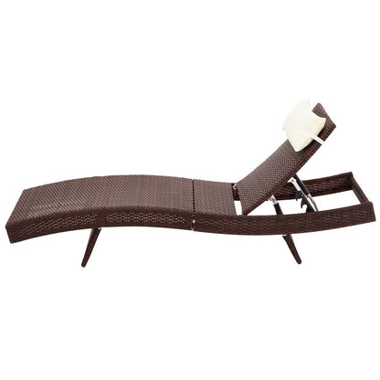 Gardeon 2PC Sun Lounge Wicker Lounger Outdoor Furniture Beach Chair Garden Adjustable Brown - Cosy Abode