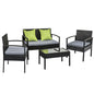 Gardeon Outdoor Sofa Set Wicker Lounge Setting Table and Chairs Patio Furniture - Cosy Abode