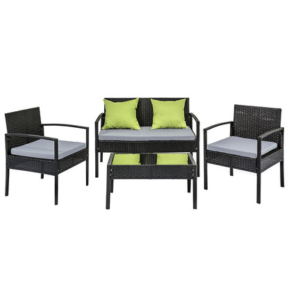 Gardeon Outdoor Sofa Set Wicker Lounge Setting Table and Chairs Patio Furniture - Cosy Abode