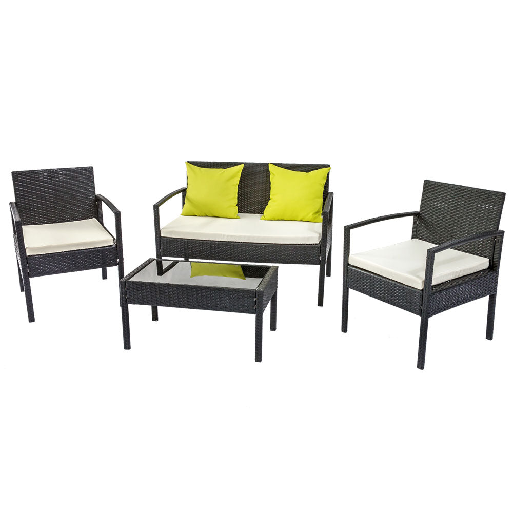 Gardeon Outdoor Sofa Set Wicker Lounge Setting Table and Chairs Patio Furniture - Cosy Abode