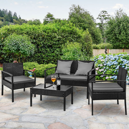 Gardeon Outdoor Sofa Set Wicker Lounge Setting Table and Chairs Patio Furniture - Cosy Abode