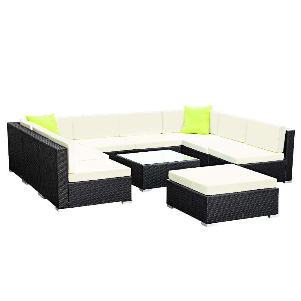 Gardeon 10-Piece Outdoor Sofa Set Wicker Couch Lounge Setting 9 Seater - Cosy Abode